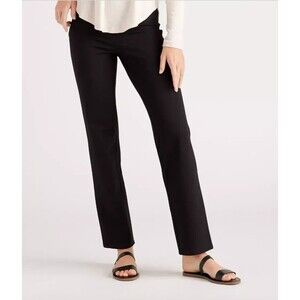 Quince Women's Size L Black Ultra-Stretch Ponte Pants Straight Leg